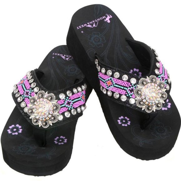 montana west bling flip flops
